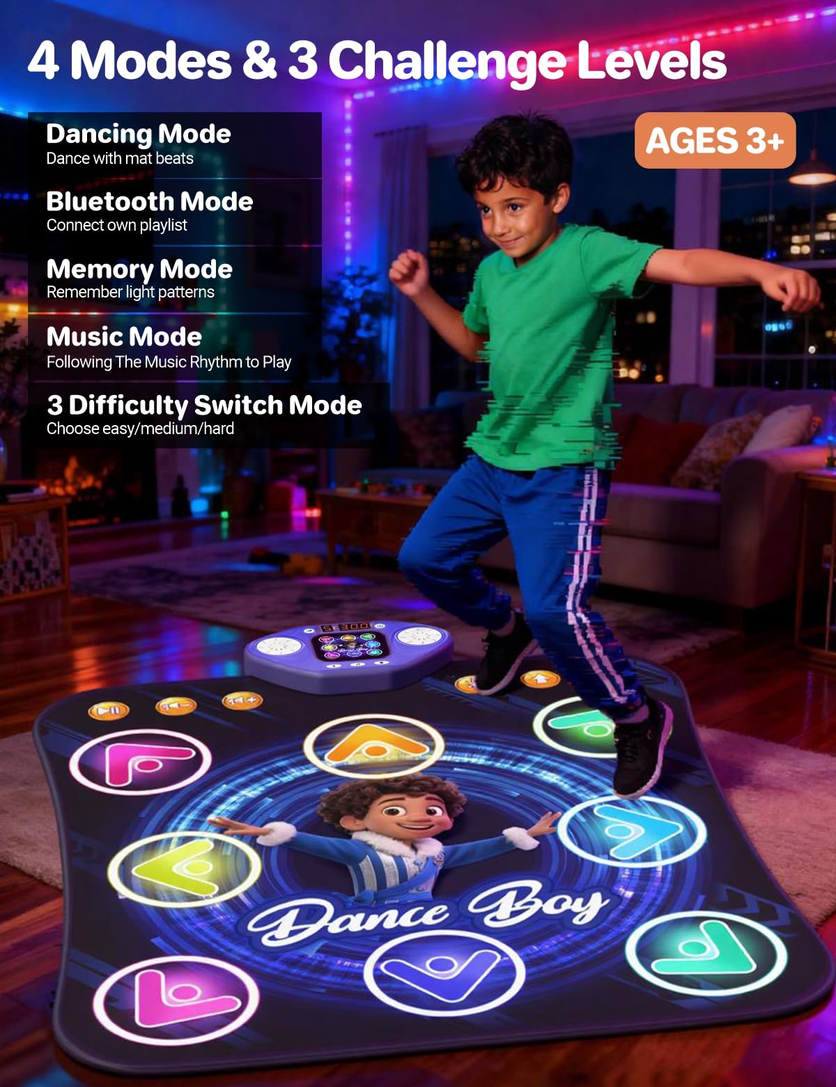 Children playing on TooLion light-up electronic dance pad