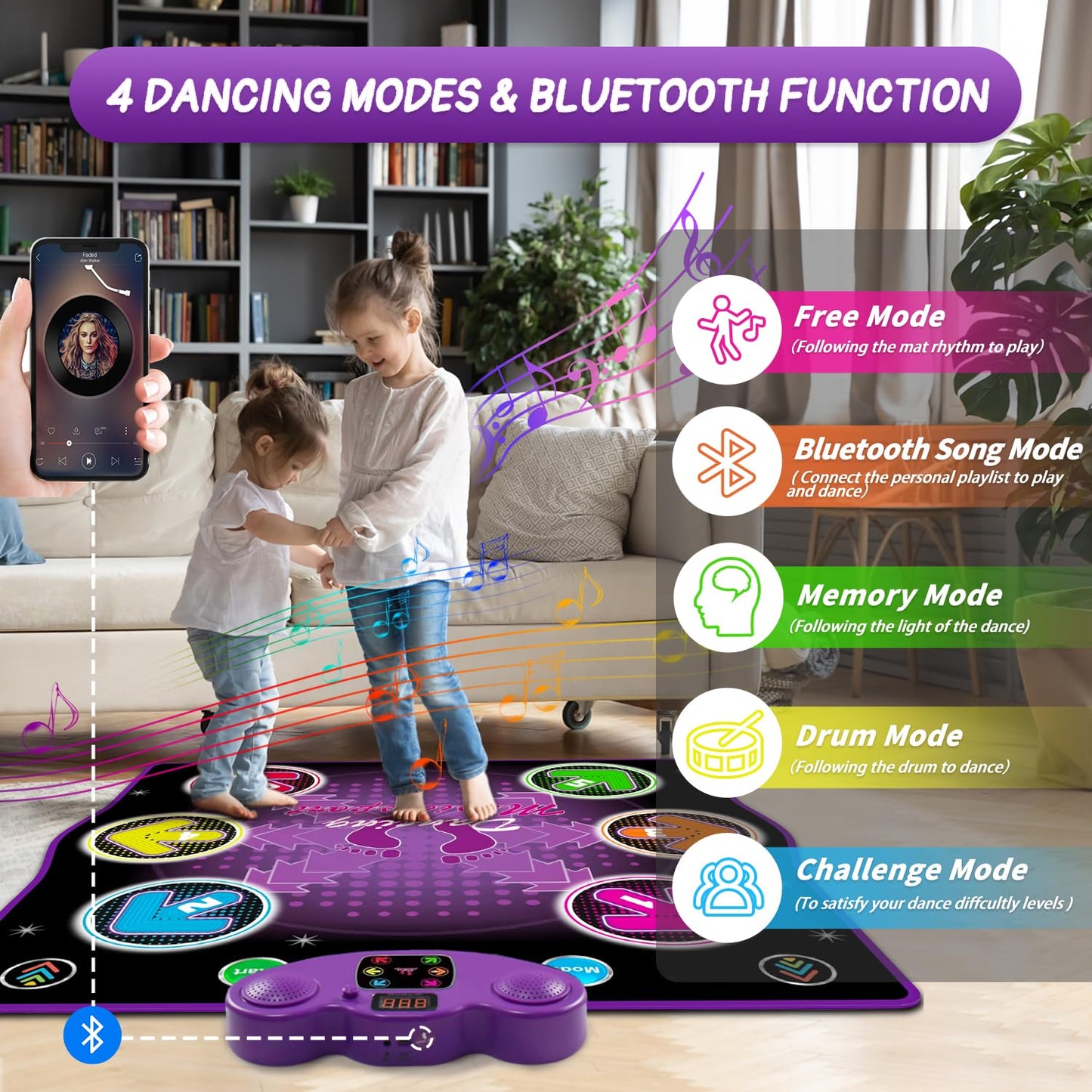 Children playing with Ysityum light up electronic dance pad