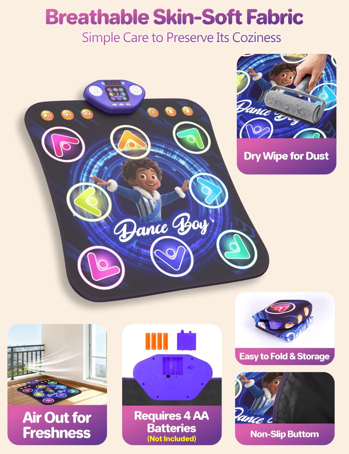 Safety certified non-slip backing of TooLion dance floor mat