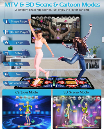 Kids and adults playing games on HSAHL electronic dance pad