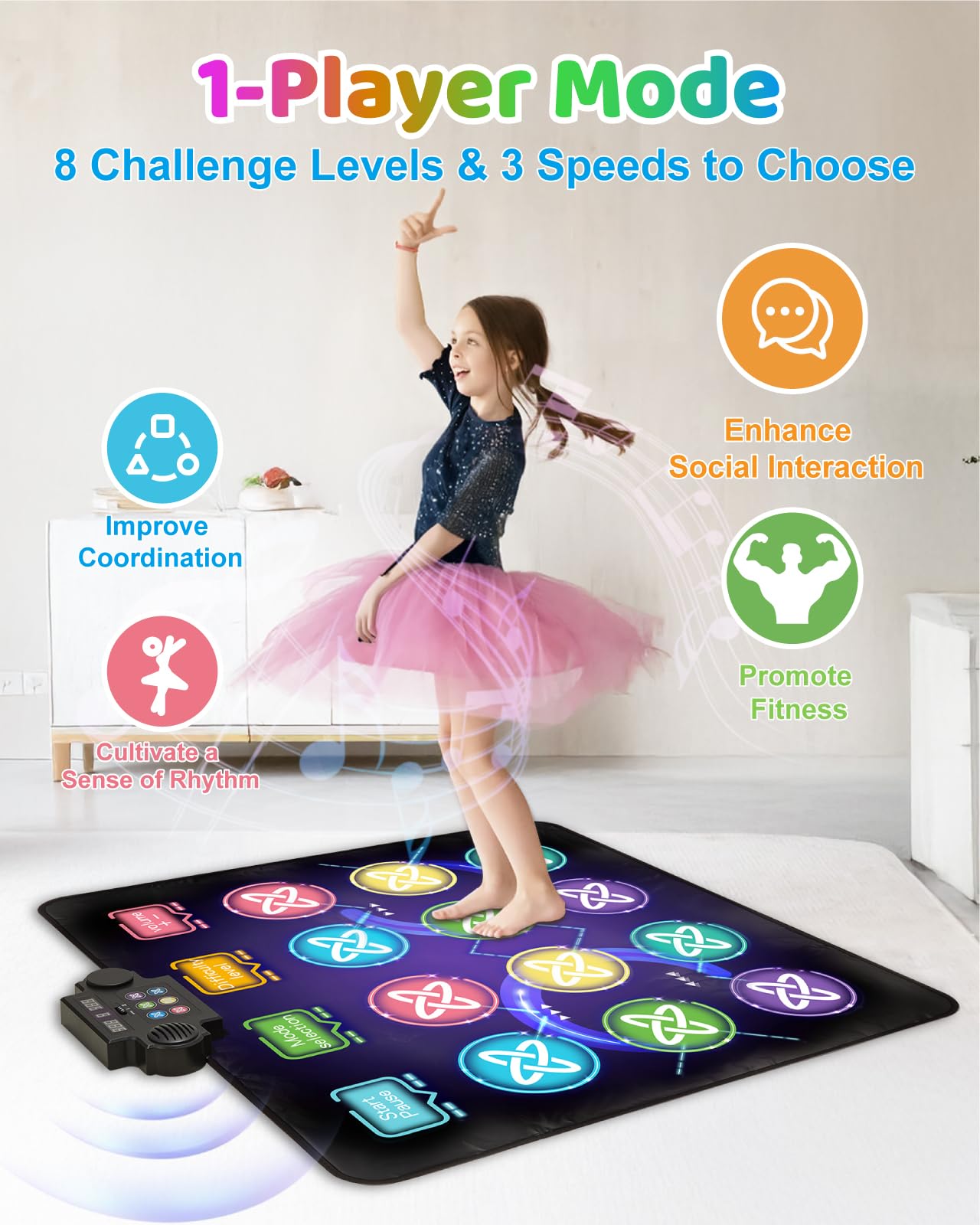 Children playing on Gleamkid electronic dance pad