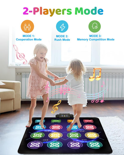Close up of 12 button LED light up dance mat