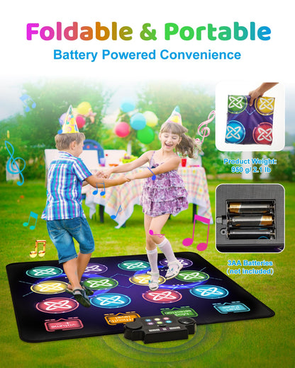 Gleamkid dance mat showing 2 player mode setup