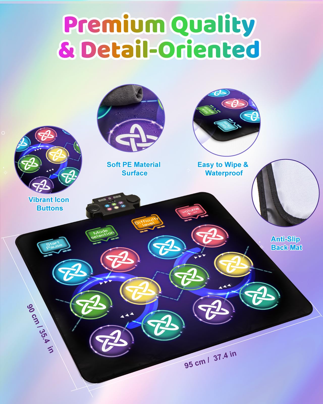 Foldable design of Gleamkid dance mat for storage