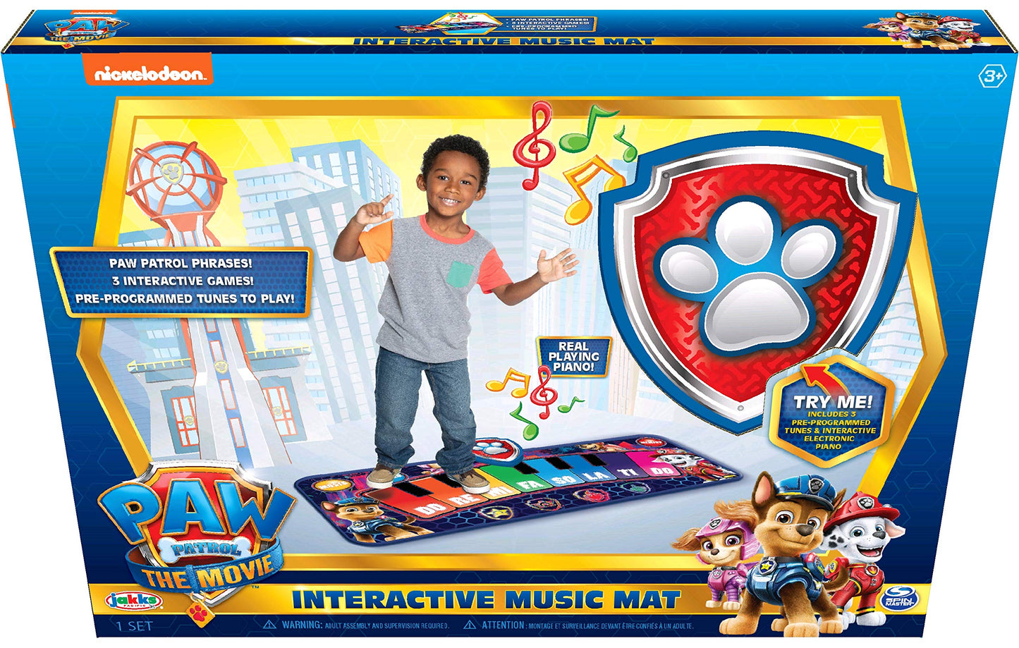 Toddler playing on the Paw Patrol interactive electronic dance mat