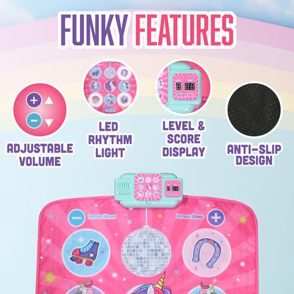 Folded Klevly Unicorn Dance Mat for easy storage