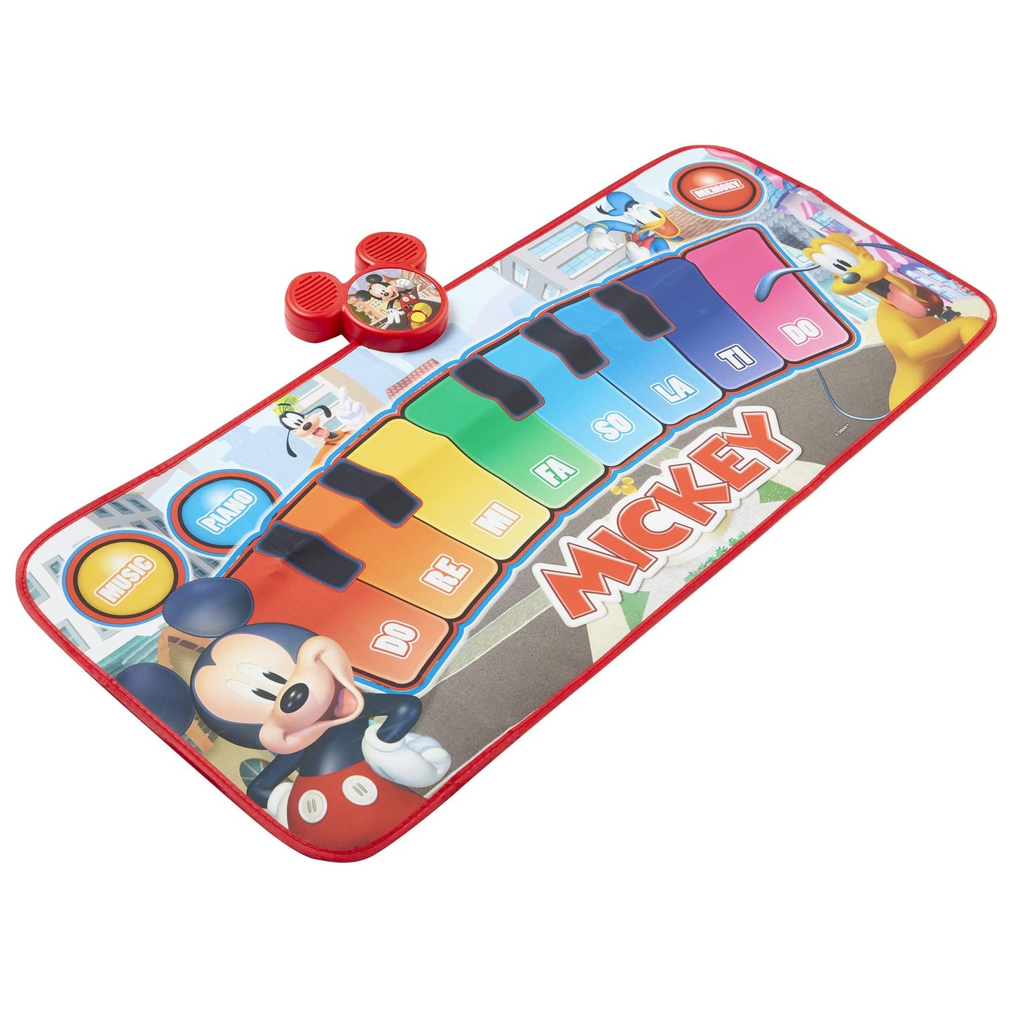 Child playing on Mickey Mouse interactive dance floor mat