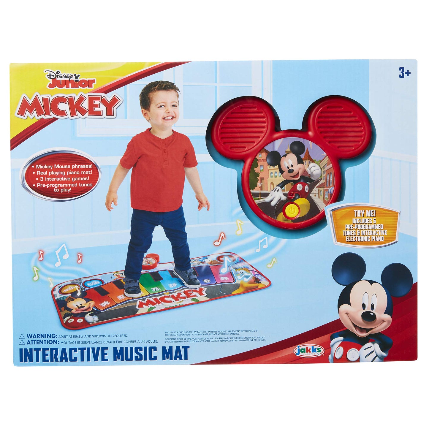 Kids active play session with Mickey Mouse electronic musical mat