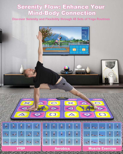 Package contents of Acelufly wireless dance mat and motion controllers