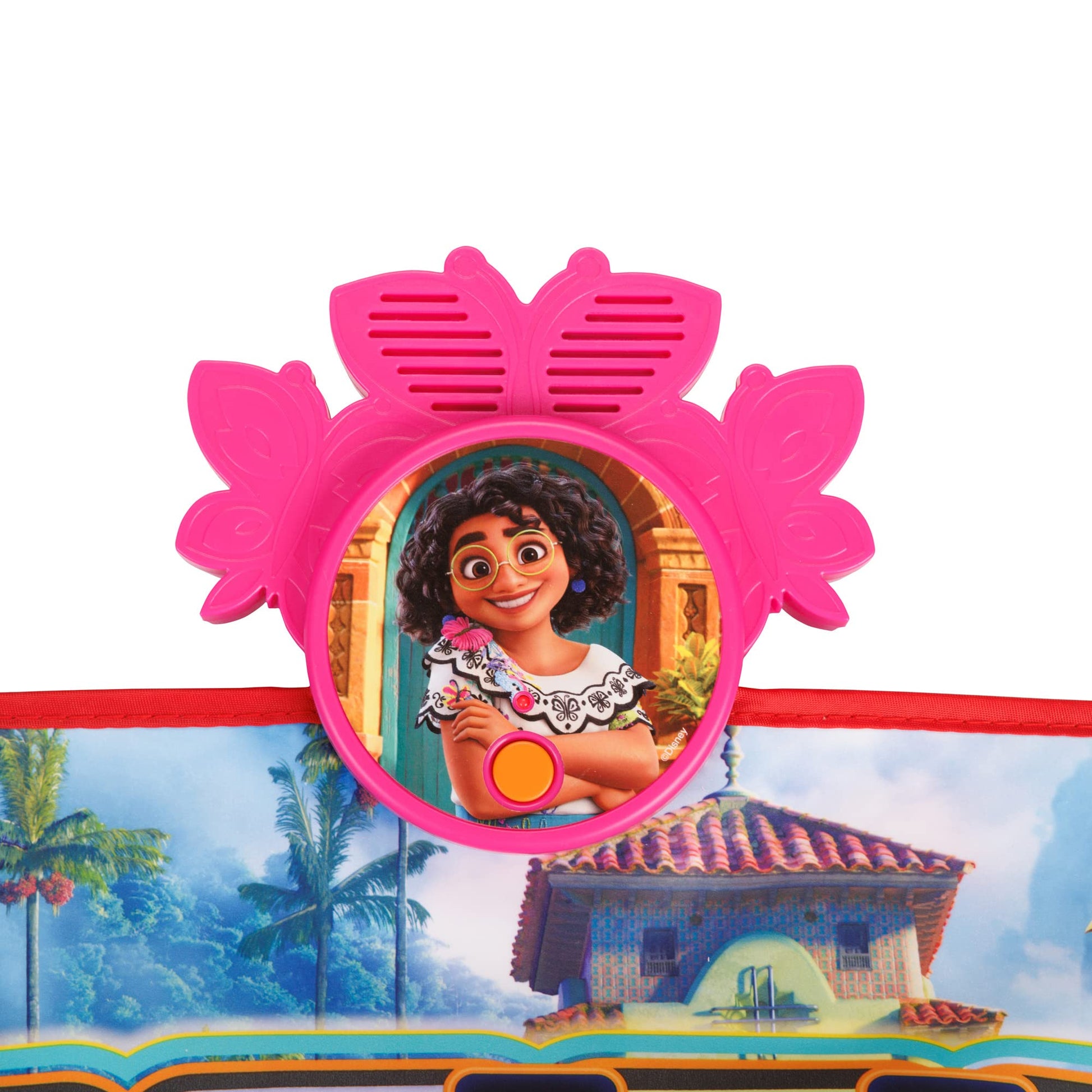 Close up of Disney Encanto music mat piano keys and icons