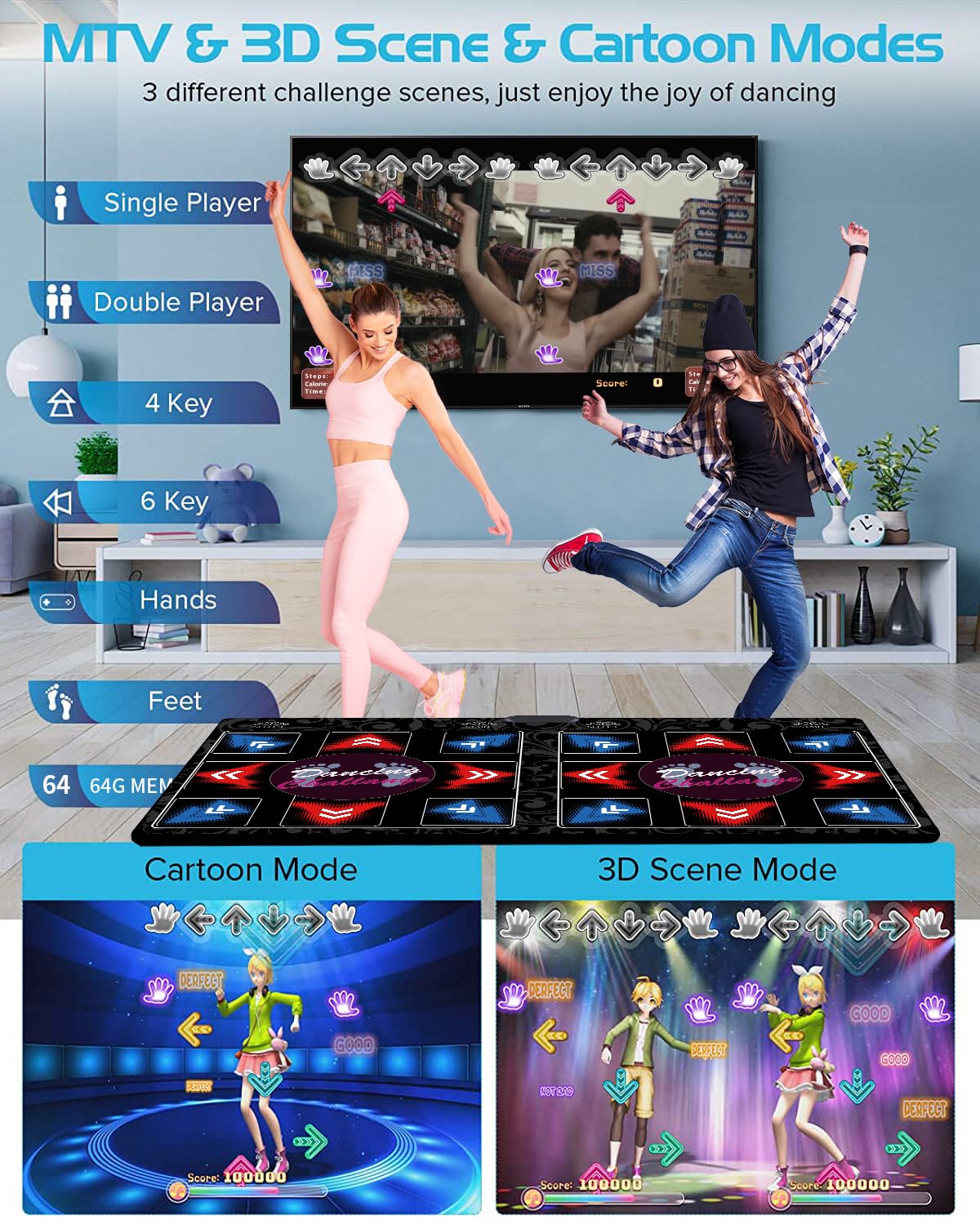Kids playing on WuZhuangYuan HDMI dance mat