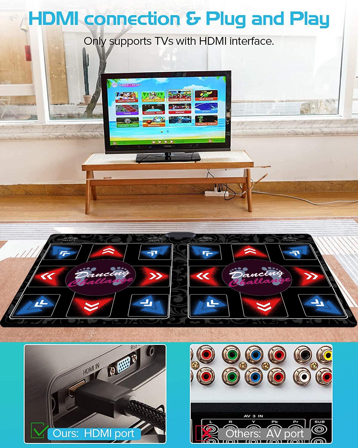 WuZhuangYuan dance mat packaging and included accessories