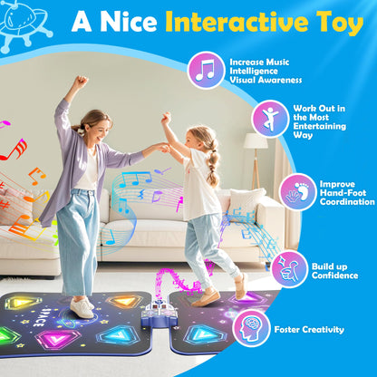 Top view of Pafolo 67 inch dual player dance pad