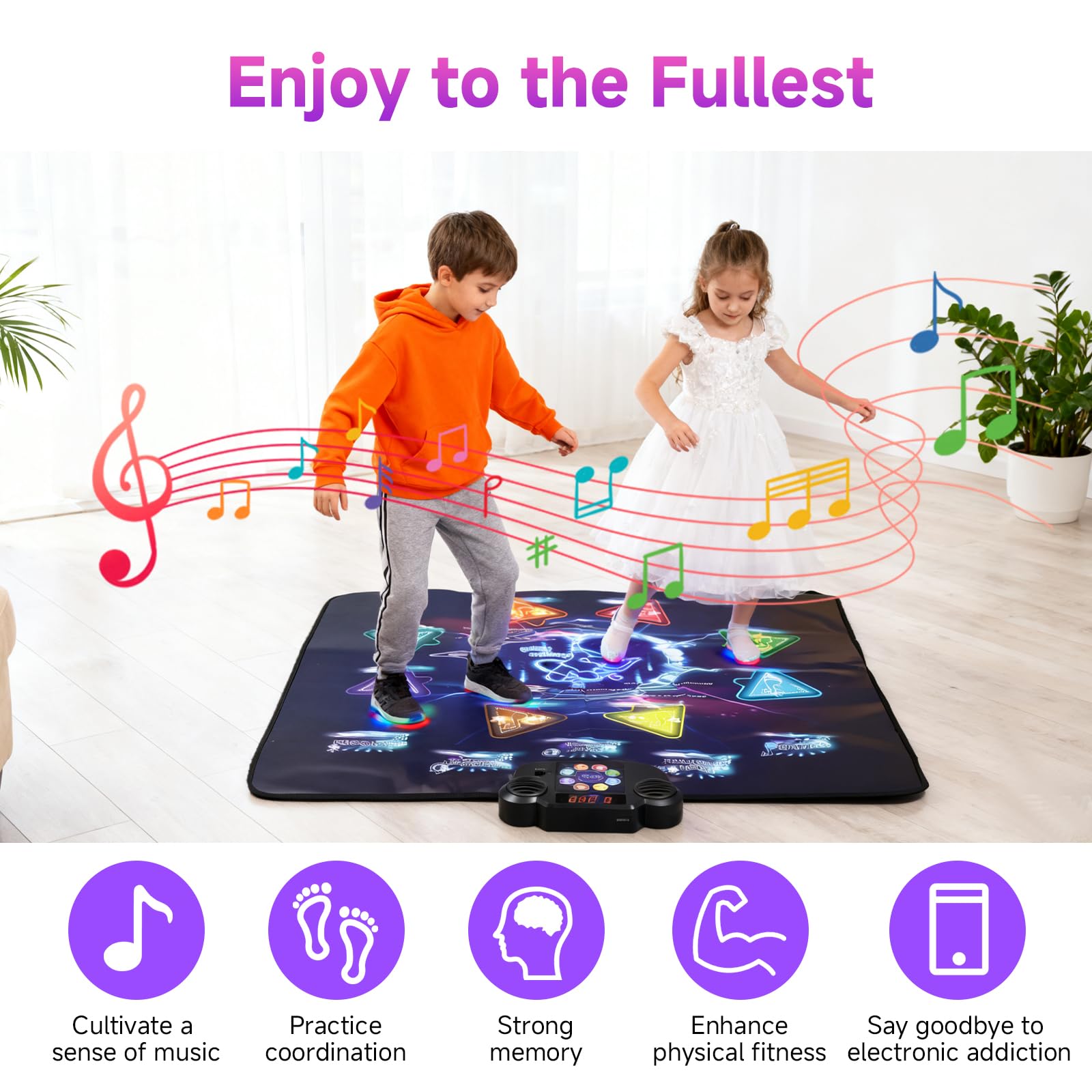 LivelyCove wireless dance mat packaging and included accessories