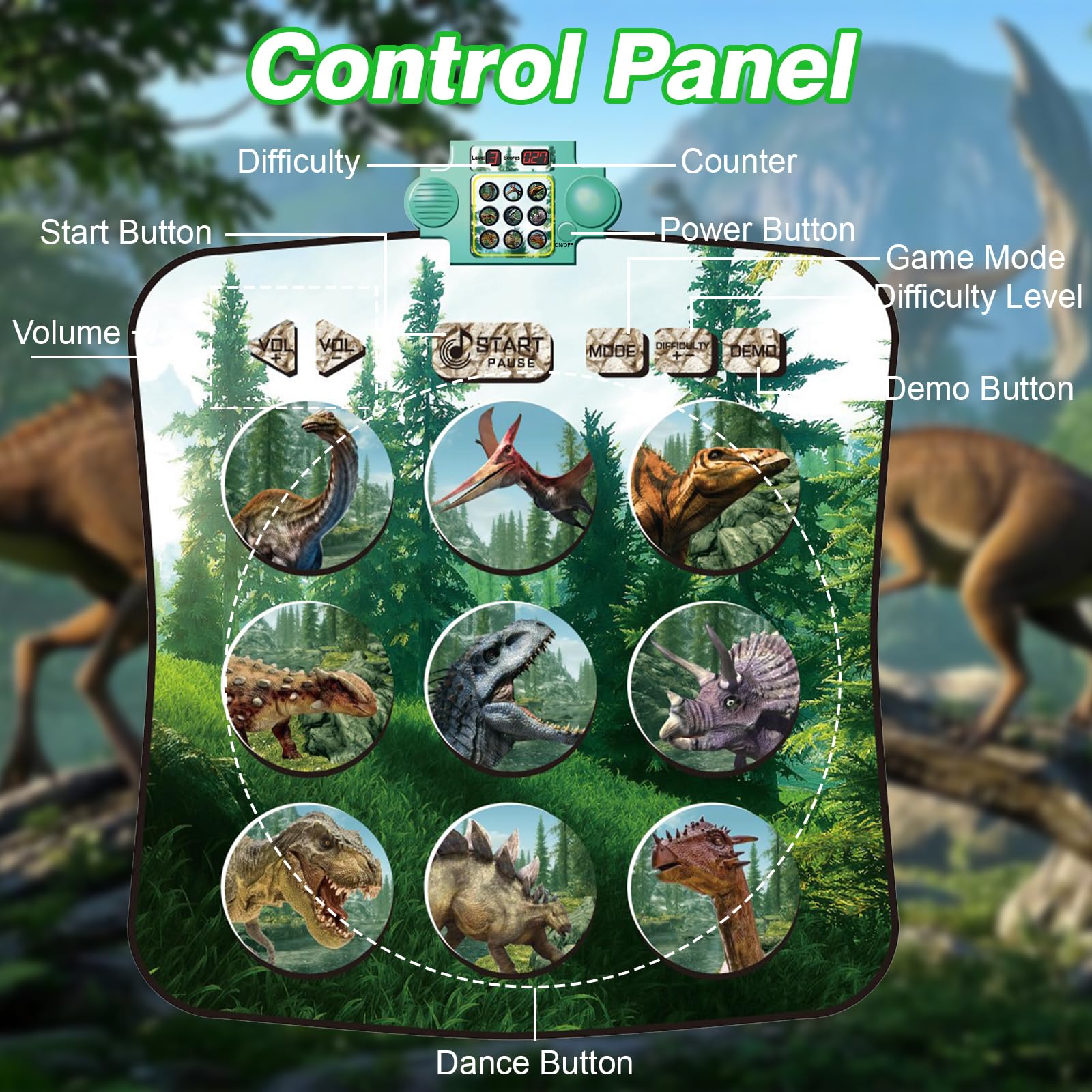 Foldable design of the dinosaur dance toy for easy storage