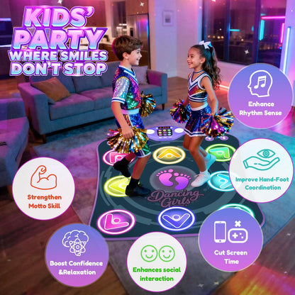 Child dancing on TooLion 8-key light up mat
