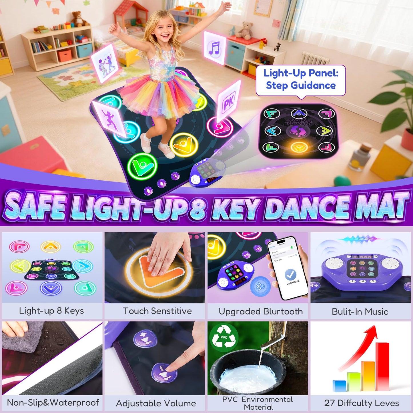 Folded portable TooLion dance mat for easy storage
