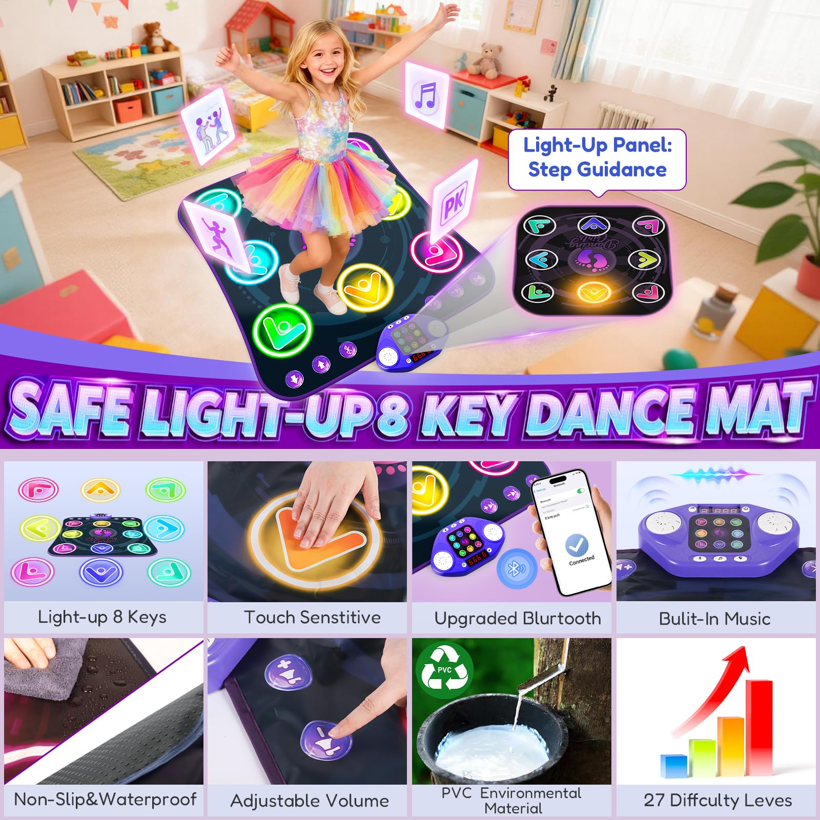 Folded portable TooLion dance mat for easy storage