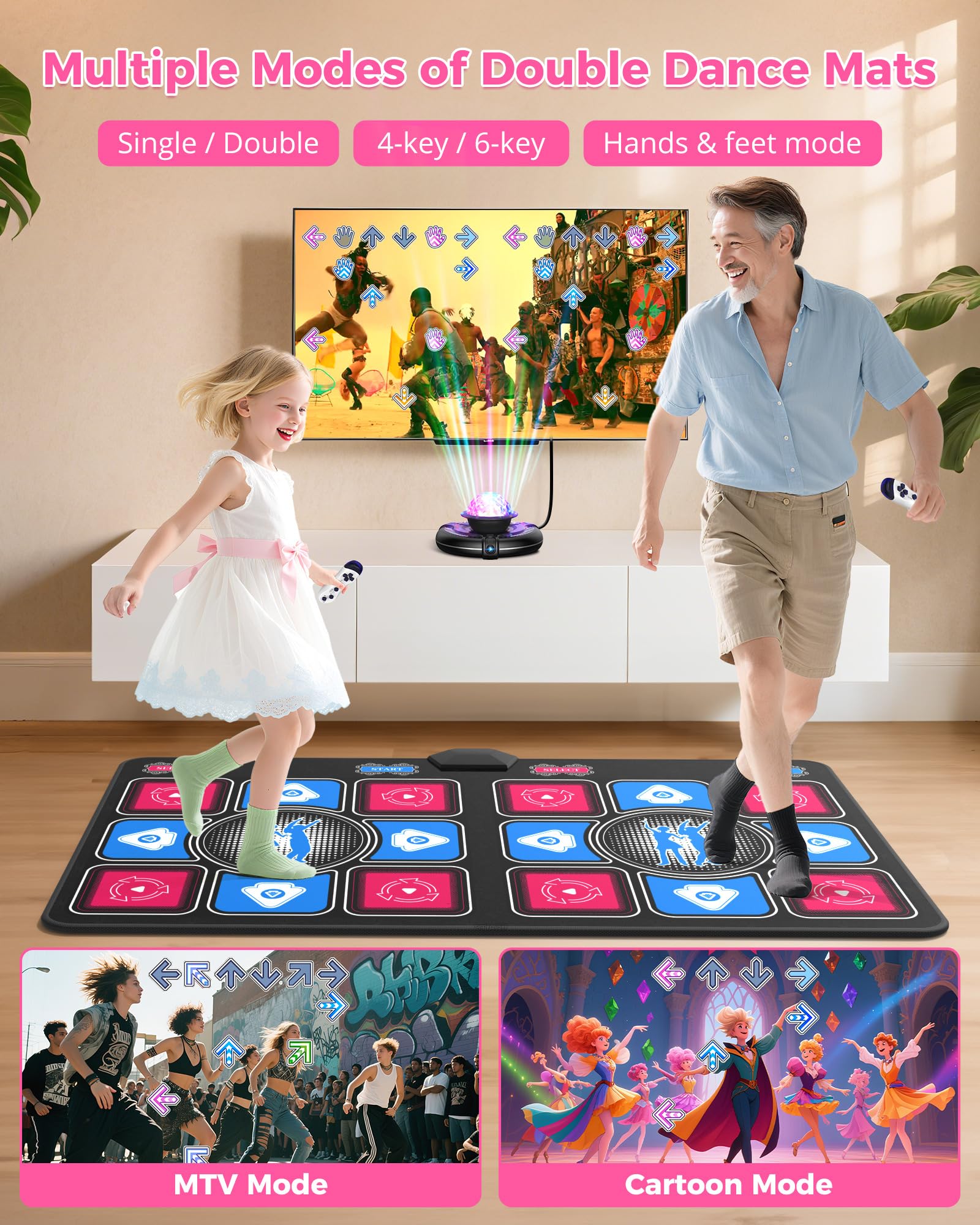 Wireless dance pad controller and mat setup for home