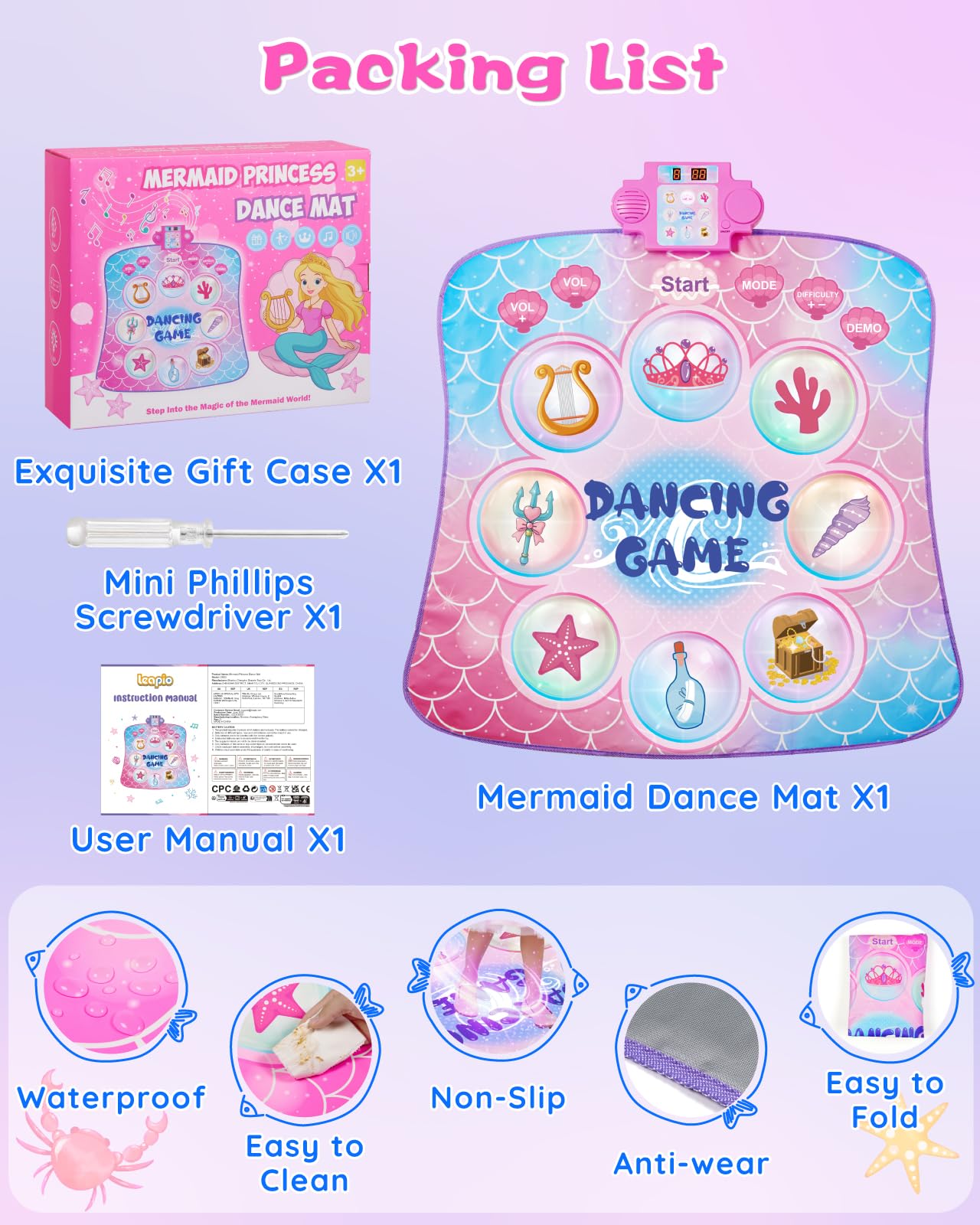 Educational music toy for girls aged 3 to 12 years old