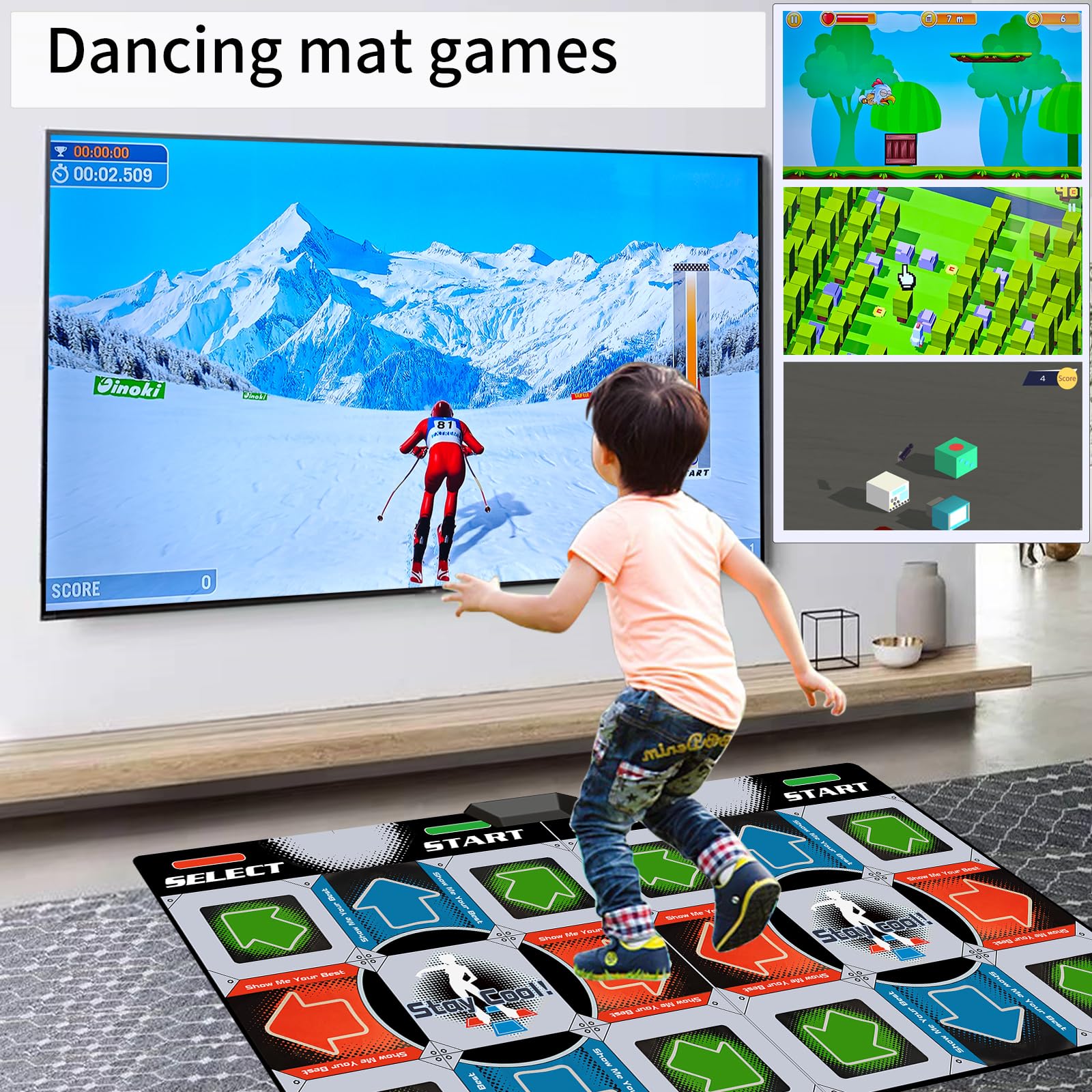 Kids using Damcoola interactive music dance mat