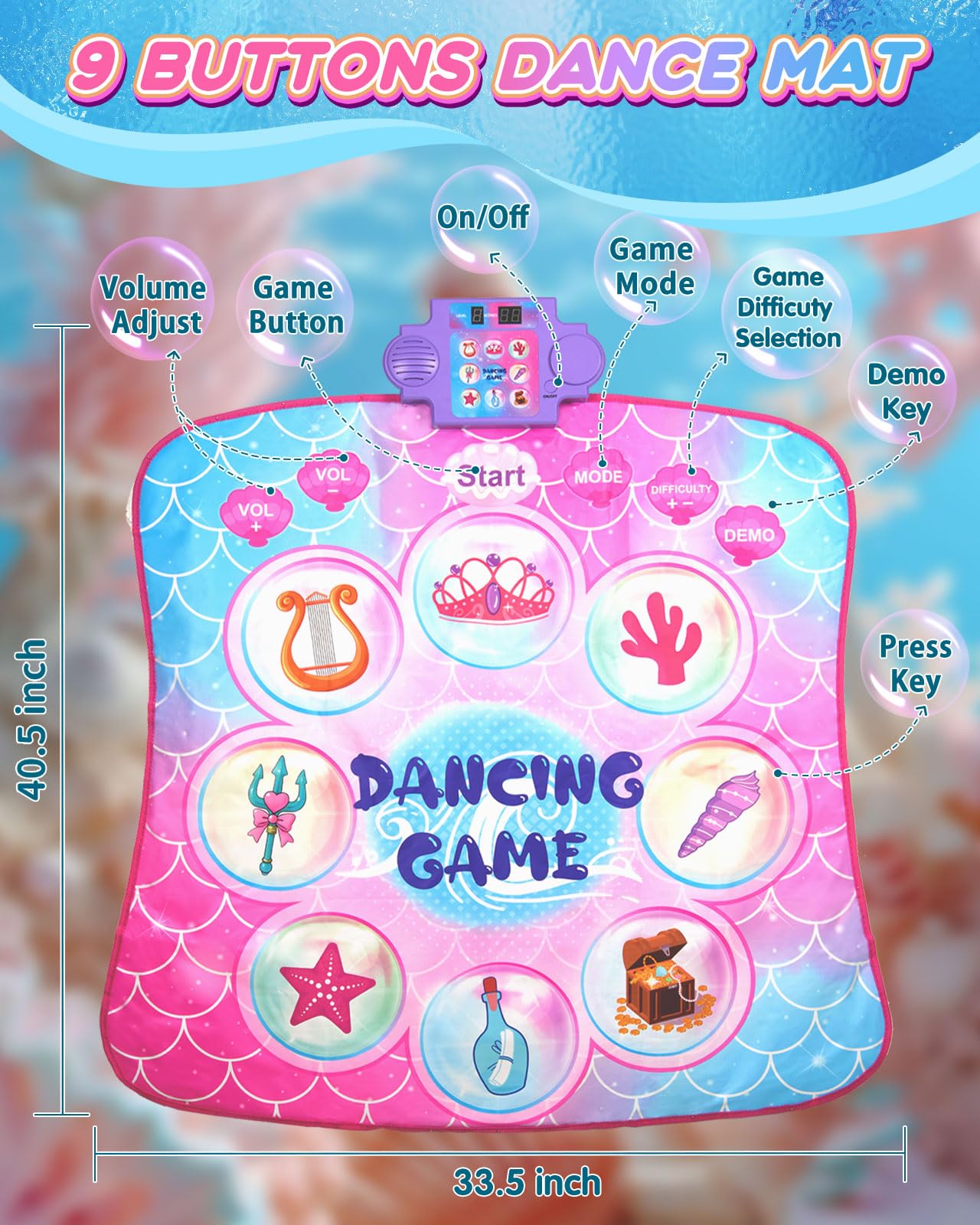 Leapio LED light-up buttons on mermaid dance mat