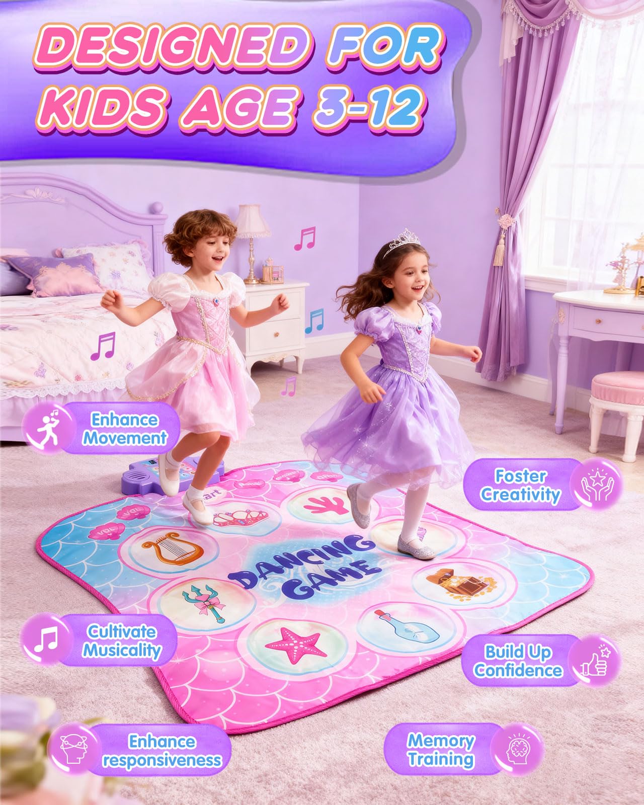 Close up of Leapio dance mat anti-slip surface texture