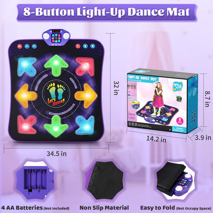 Close up of Waykee dance mat light-up buttons