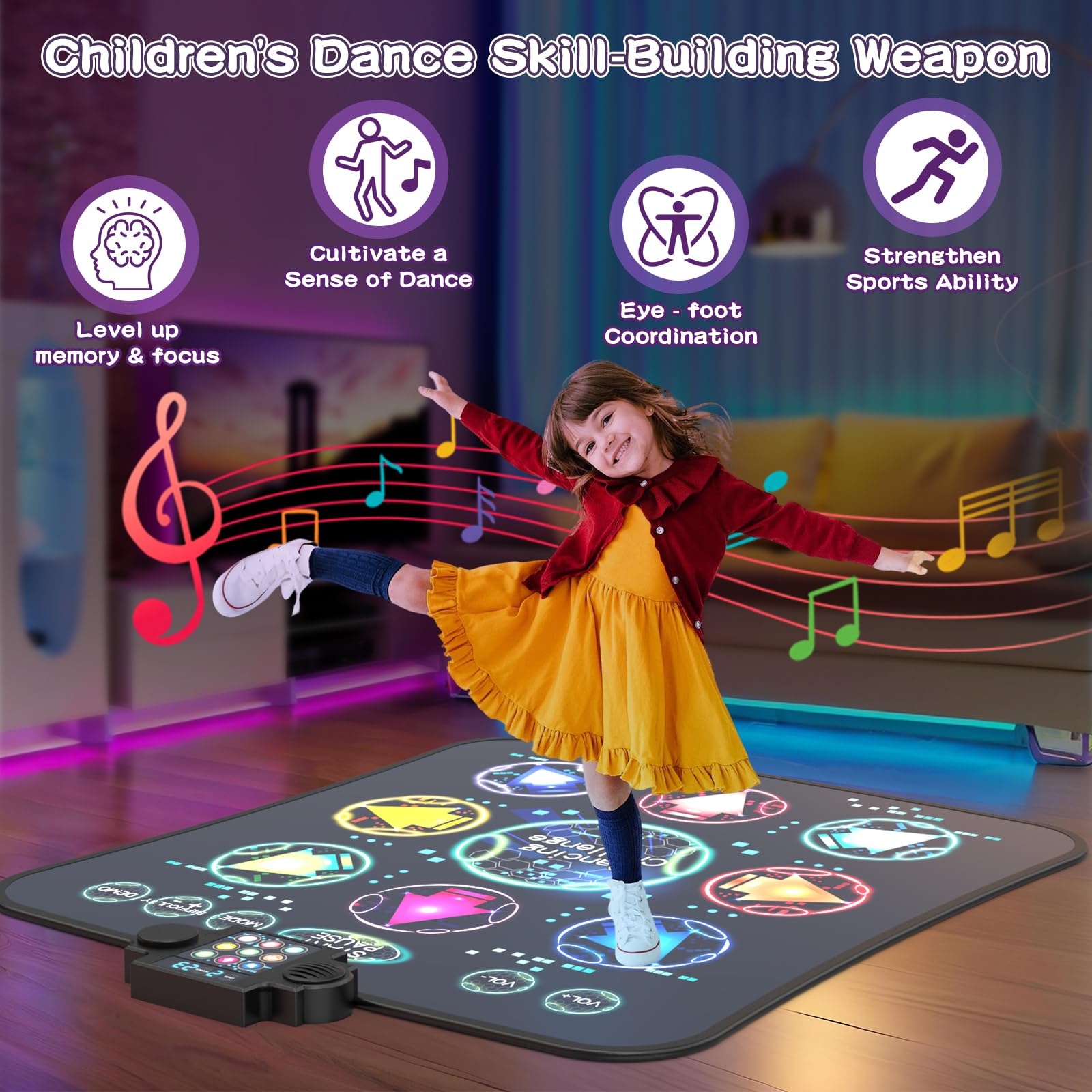 Joycuddle electronic dance mat folded for compact storage