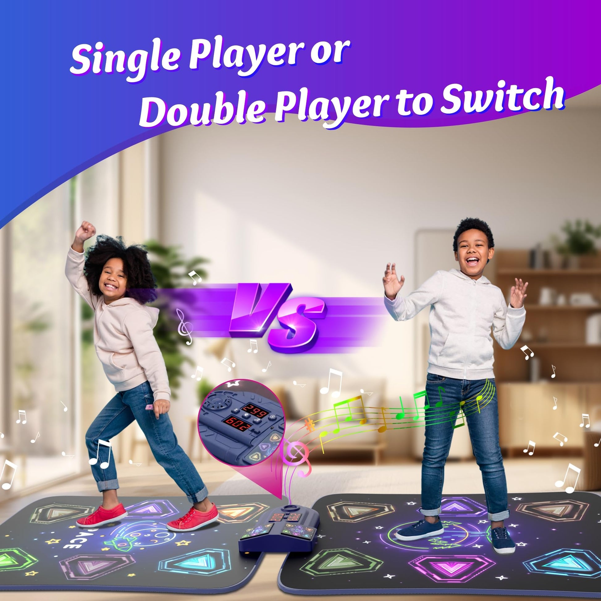 Children playing on Annkie light up dance mat