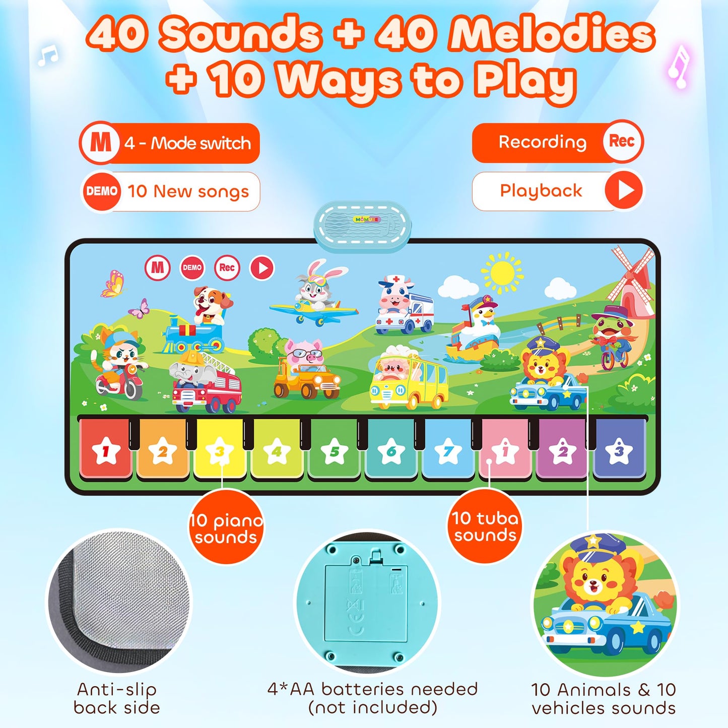 Compact folded Momuse music mat for storage