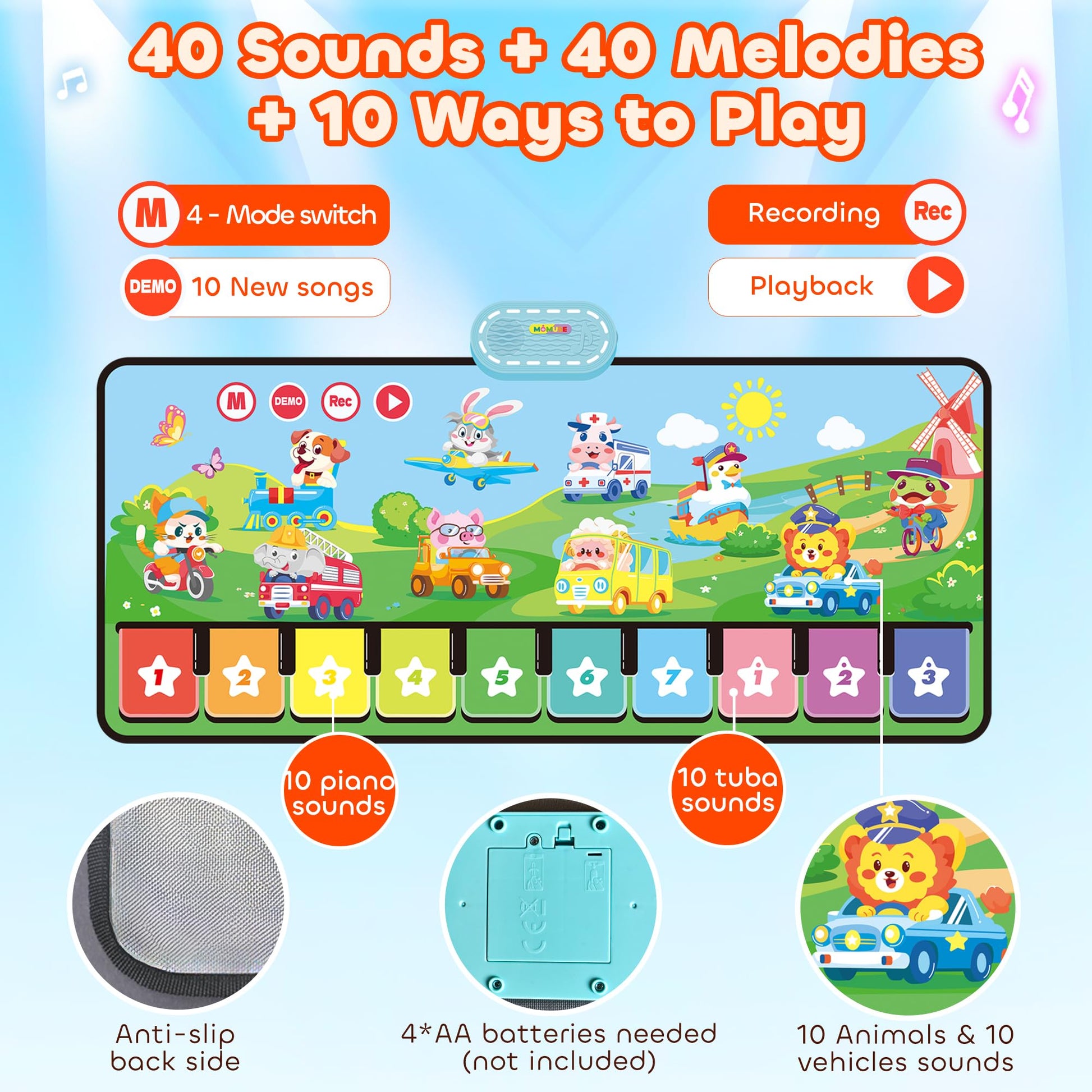 Compact folded Momuse music mat for storage