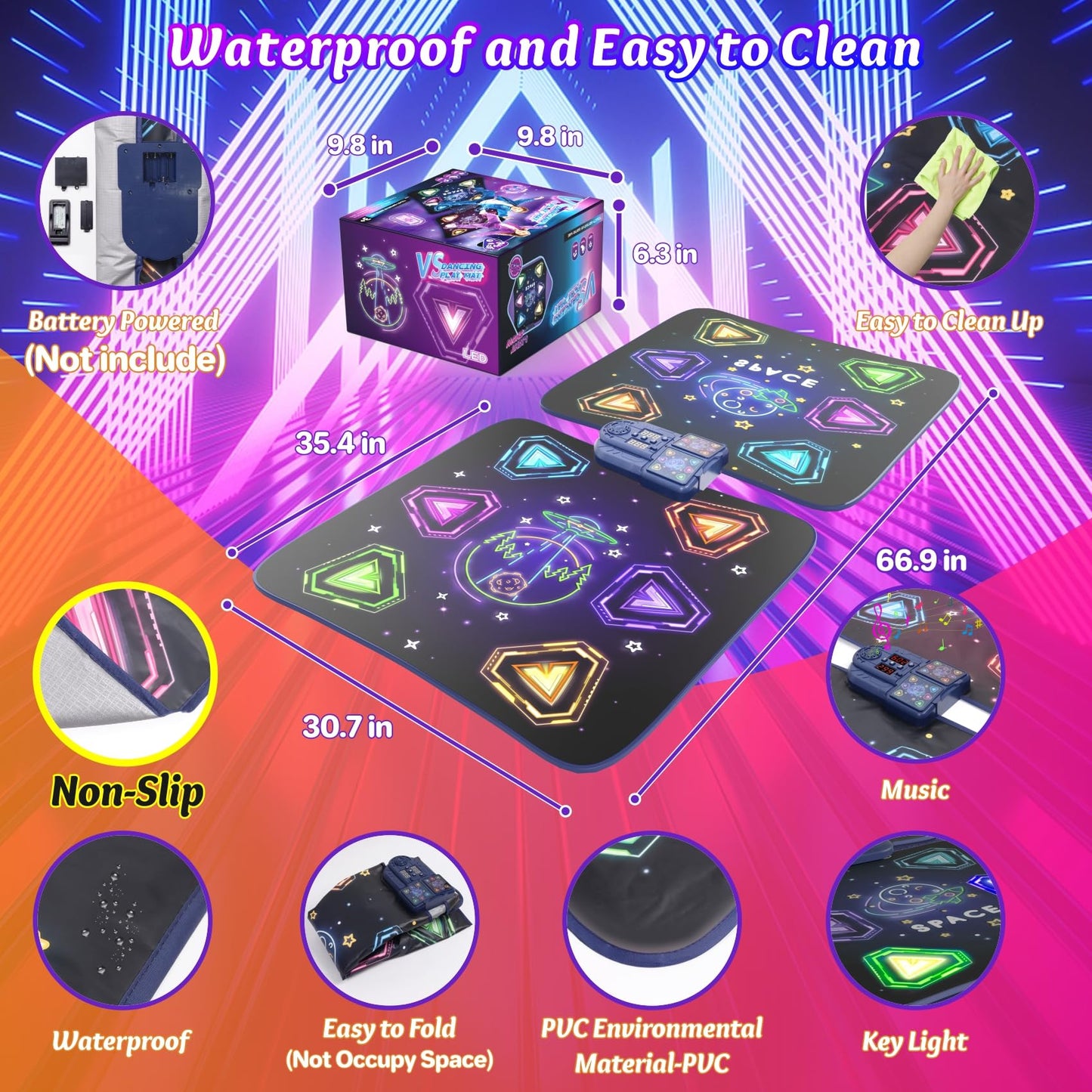 Kids enjoying memory game mode on electronic mat