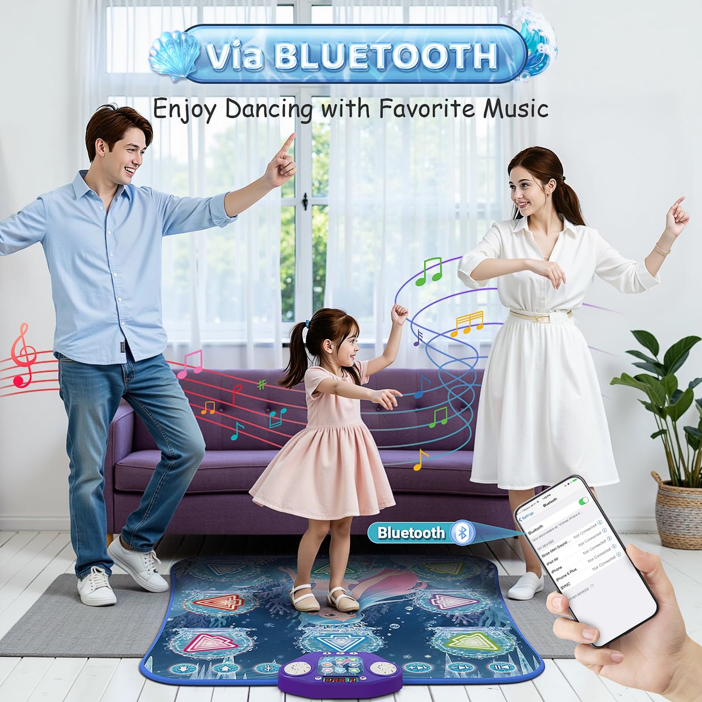 Children playing on the Ankkie wireless Bluetooth dance mat