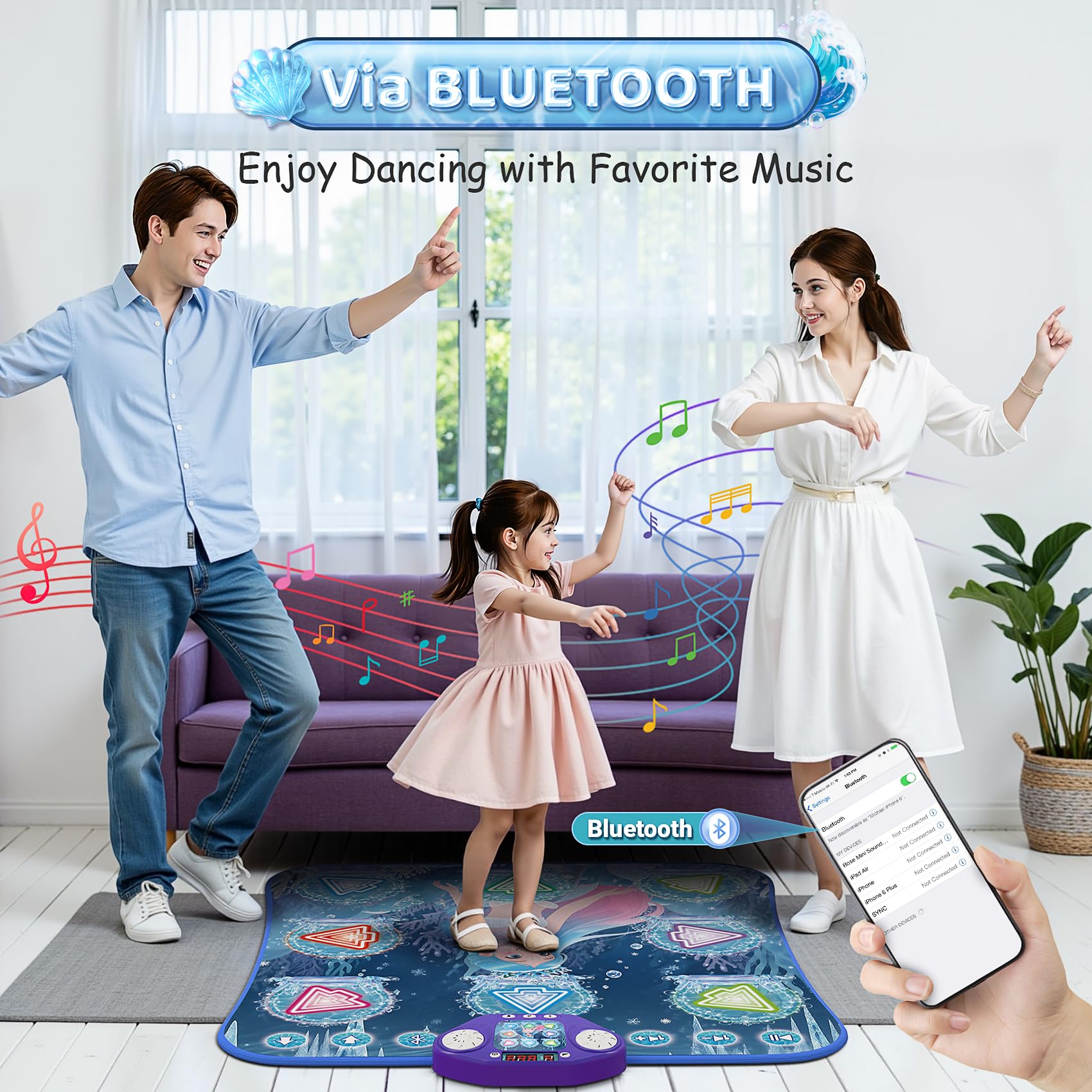 Children playing on the Ankkie wireless Bluetooth dance mat