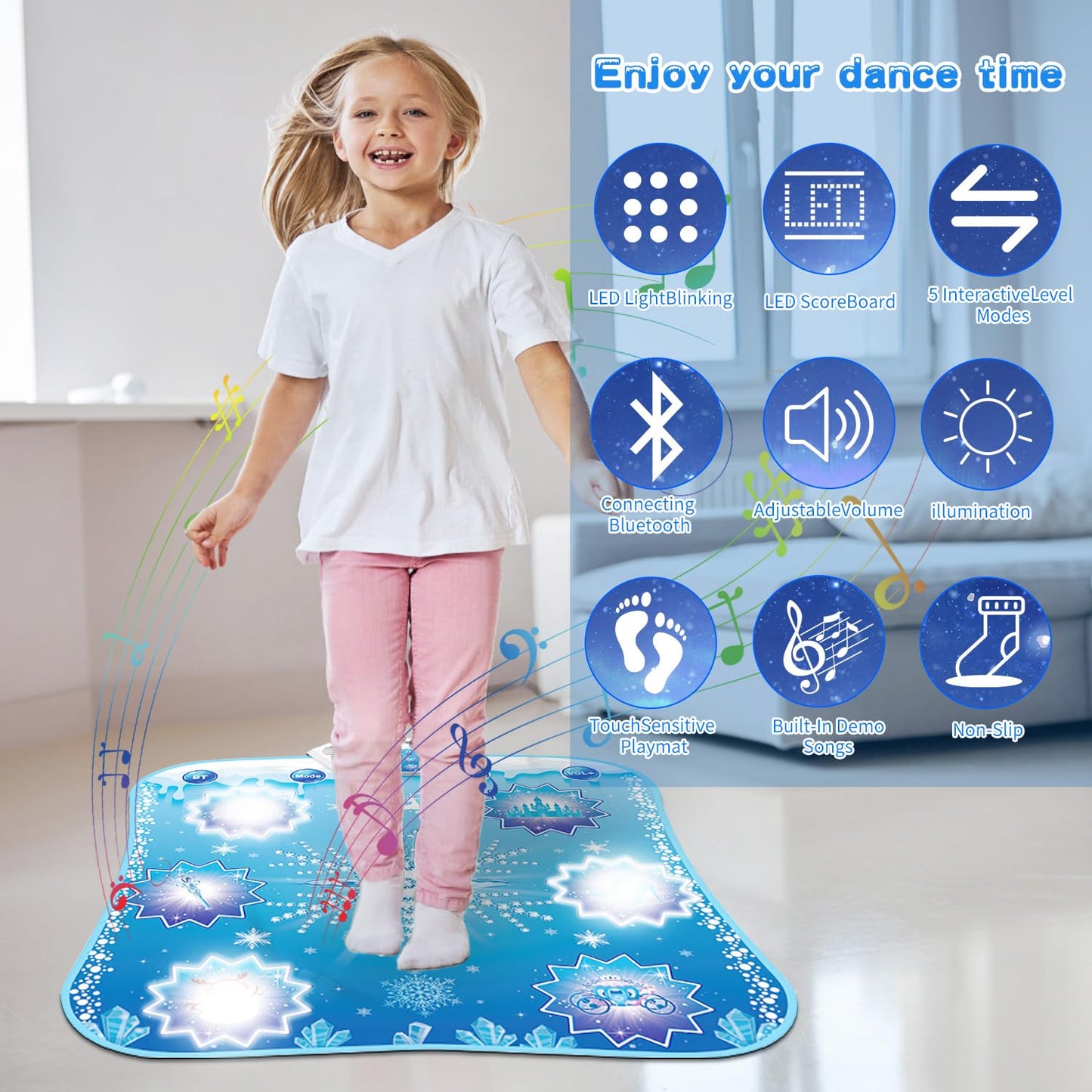 Bluetooth speaker feature on Monochildoing dance pad