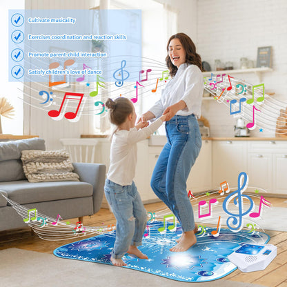 LED light up panels on electronic kids dance mat