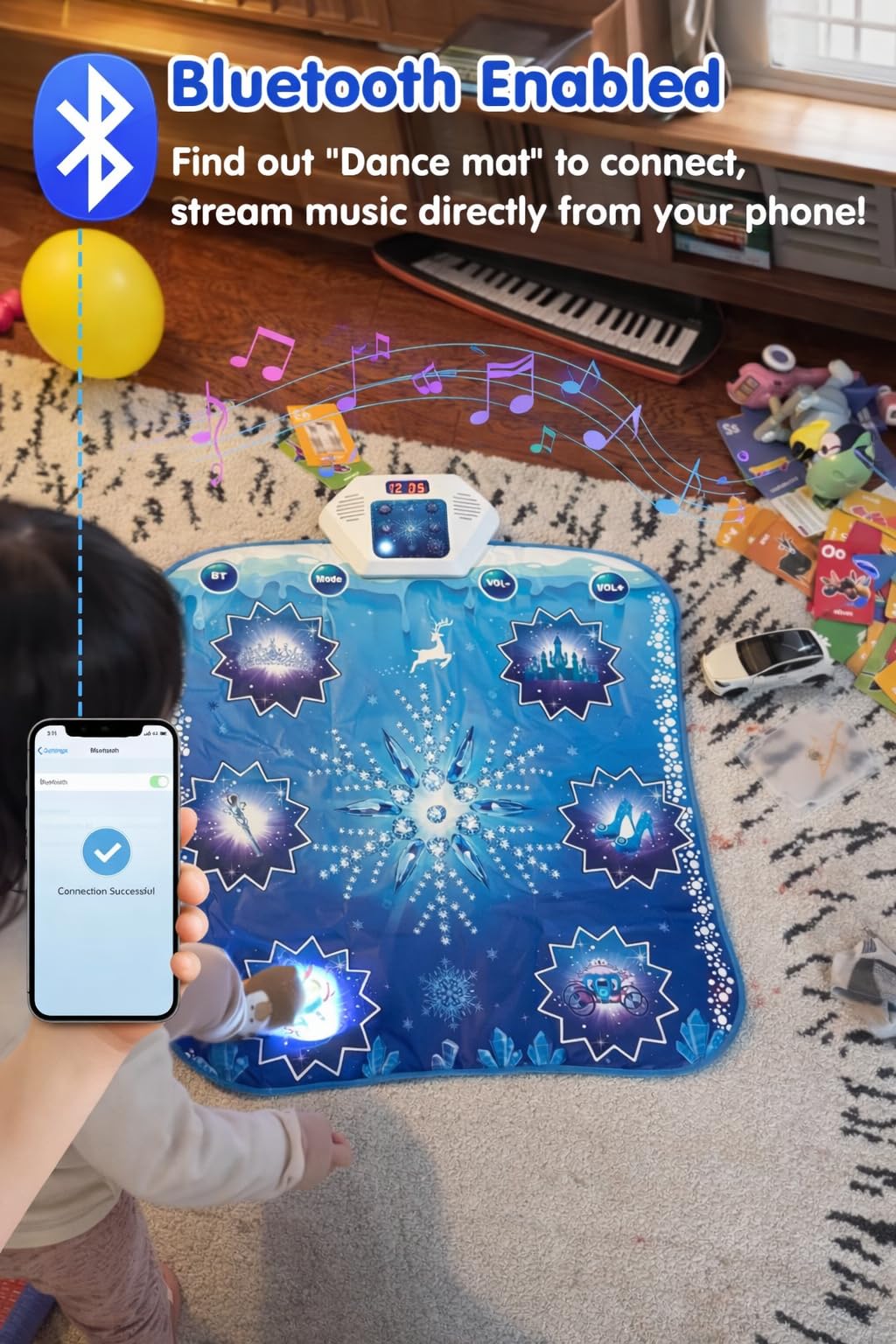Close up of non-slip material on kids dance mat