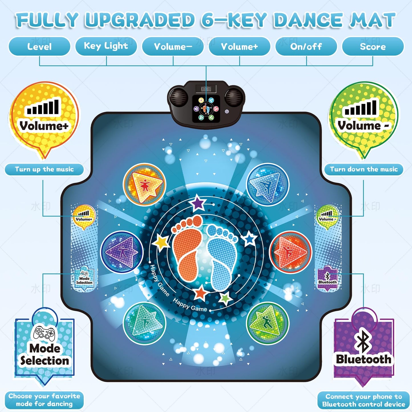 Children playing on BulaBe electronic dance mat with LED lights