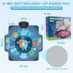 Top view of interactive dance mat for kids with bright colors