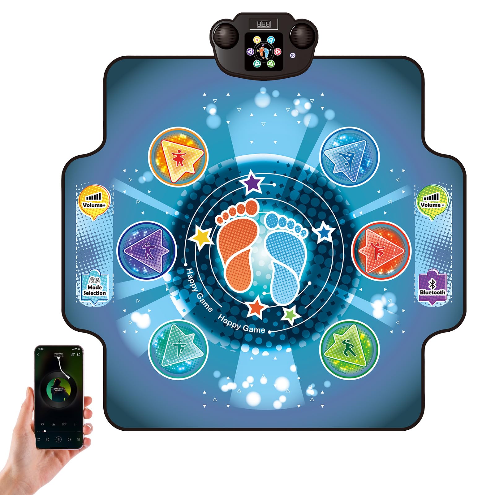 Kids enjoying Free Dance mode on BulaBe electronic floor toy
