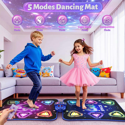 Waykee kids dance mat showing foldable portable design