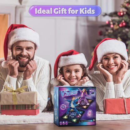Two kids competing on Waykee electronic dance pad