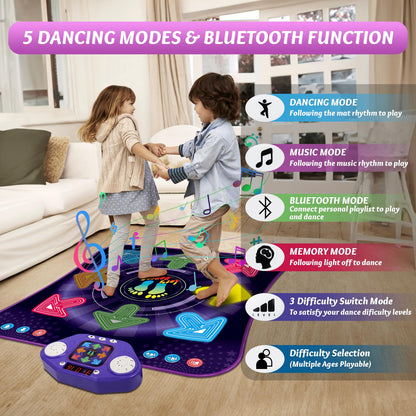 Close up of colorful light up dance mat buttons
