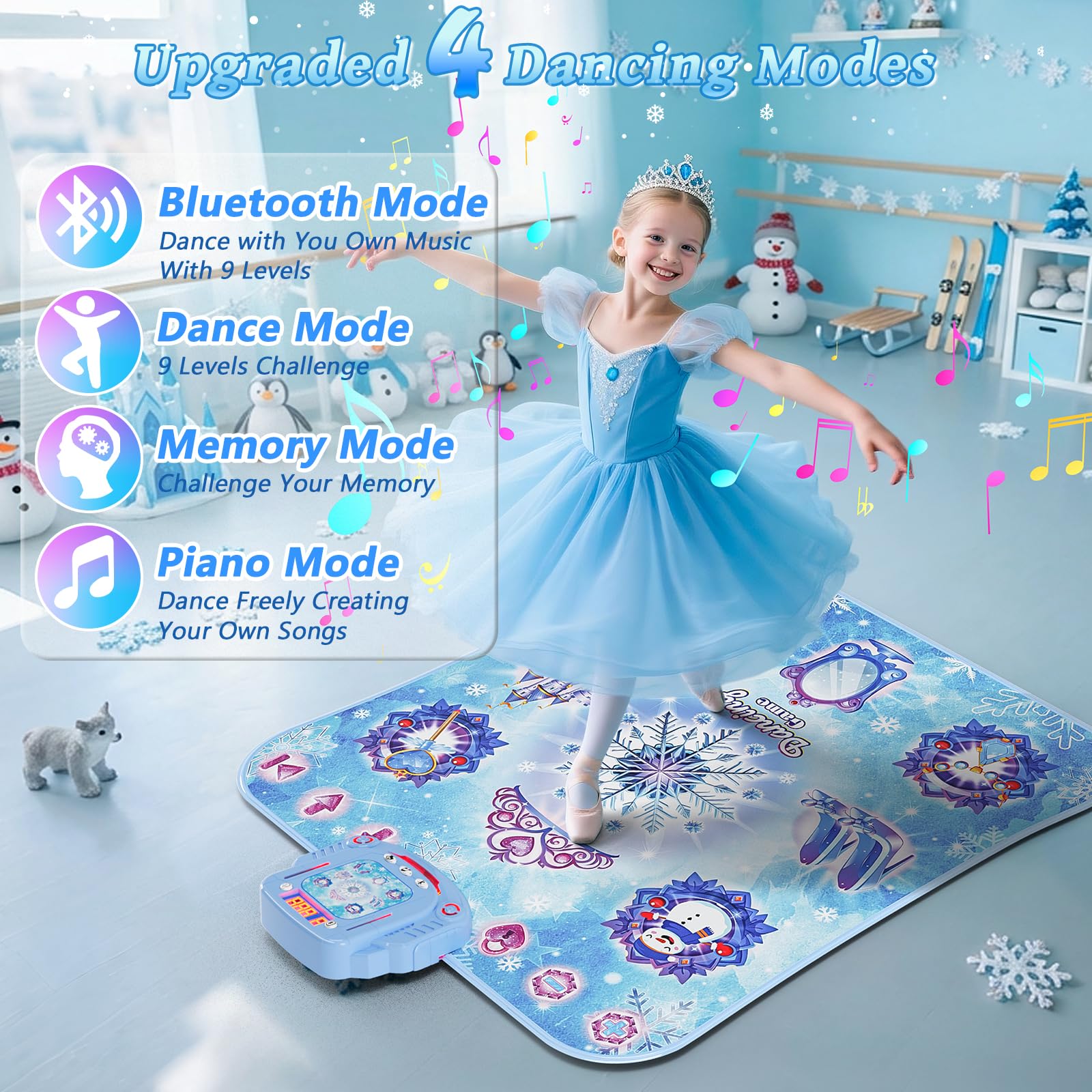 Children playing on Handwell 8-button Bluetooth dance pad