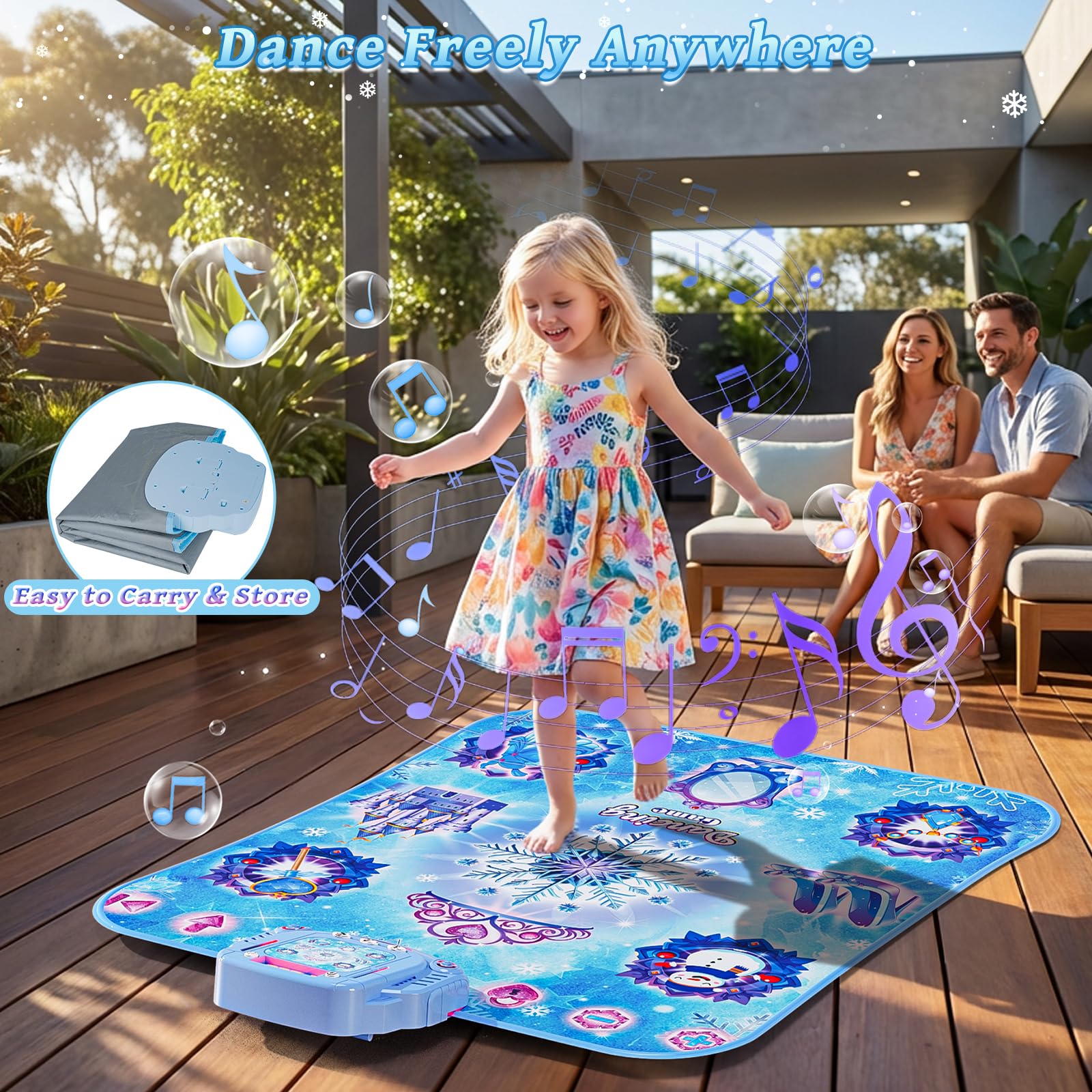 Folded Handwell portable dance mat for easy storage