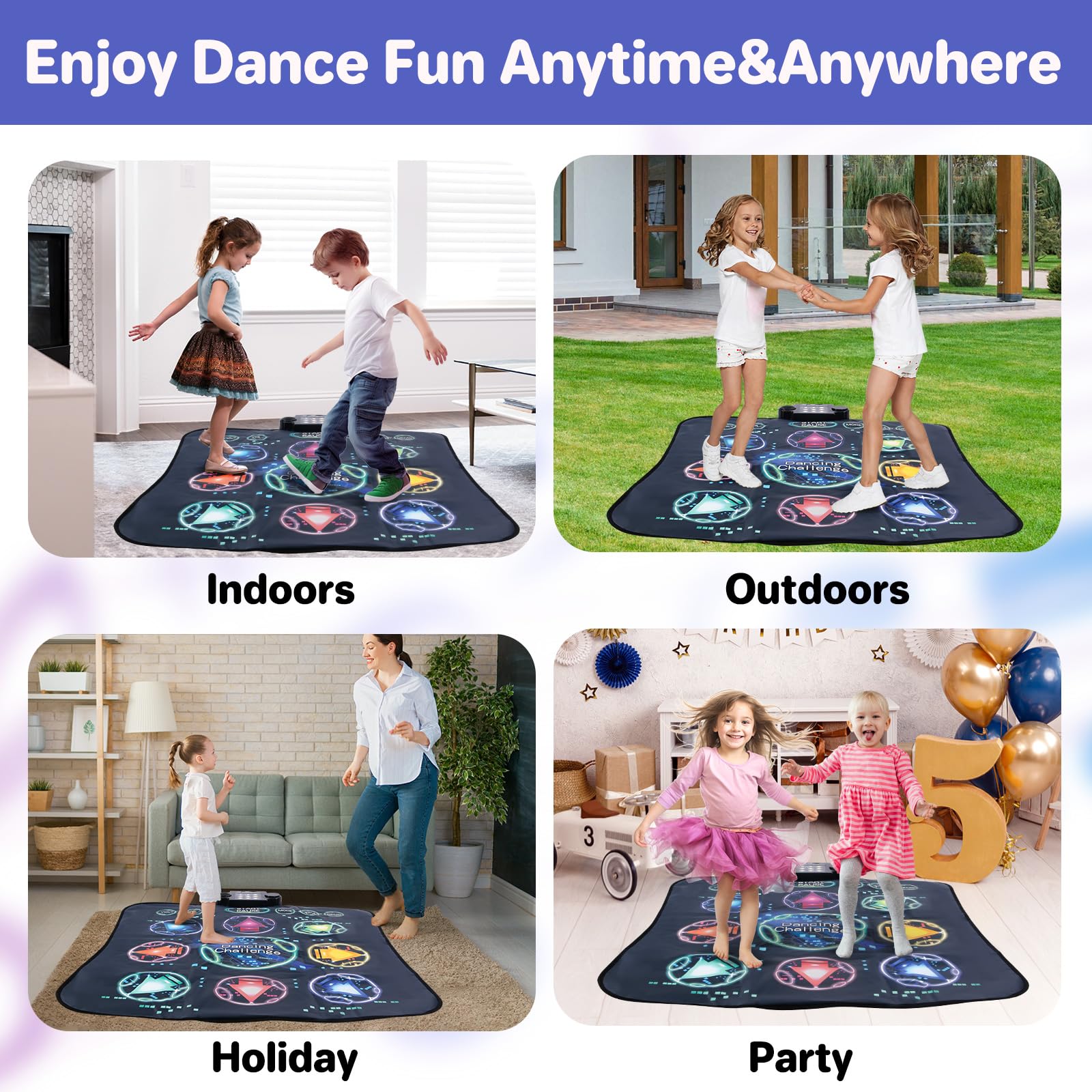 Two children dancing on Zitranse electronic playmat