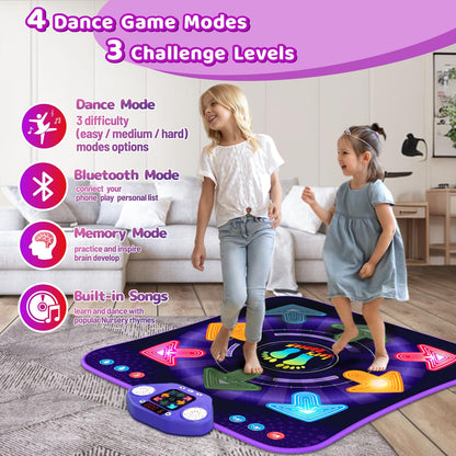 Child playing on TooLion interactive dance pad floor toy