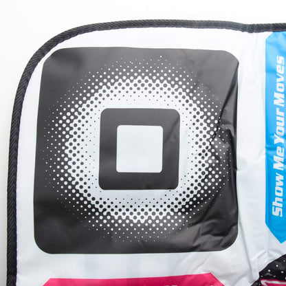 Top down view of dance revolution style mat