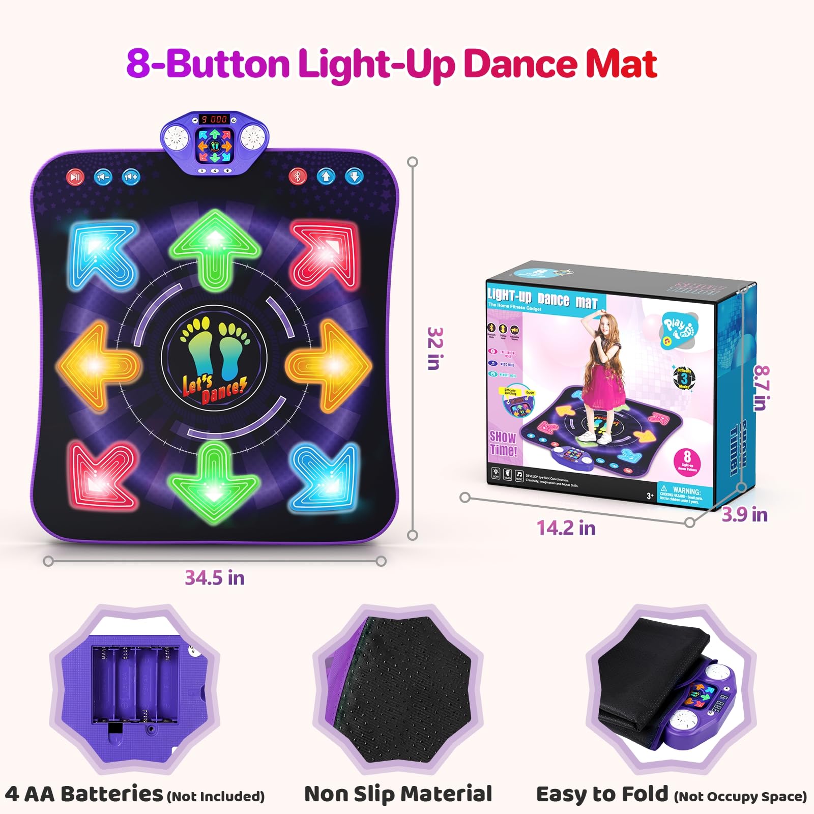 Foldable TooLion dance mat for easy home storage